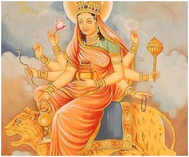 Navratri Maa Kushmanda, the fourth eight-armed goddess